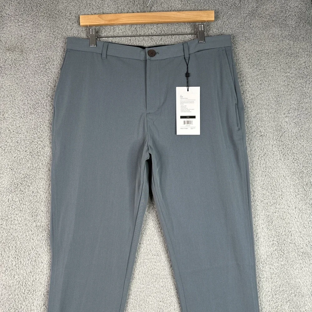 Ministry of Supply Pace Tapered Chino 40 Tall Men Gray Stretch Performance Pants